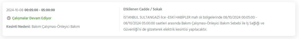 İstanbul'da 8 saati bulacak elektrik kesintisi! BEDAŞ ilçe ilçe açıkladı 4